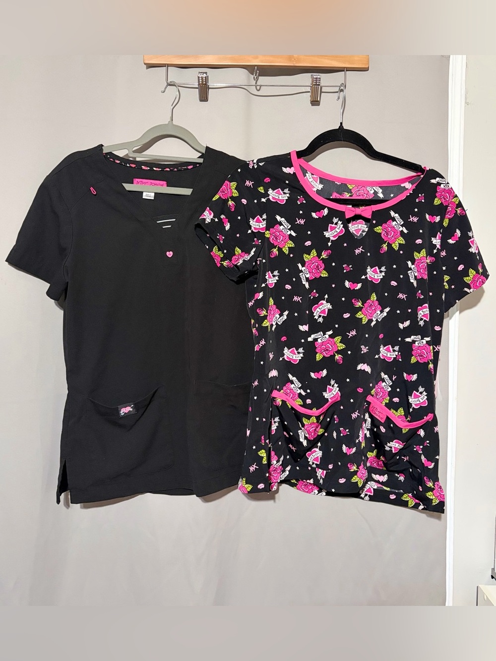Set of 2 Betsy Johnson Scrub Tops